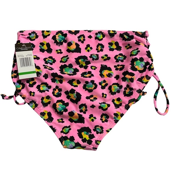 California Waves High Waist Swim Bikini Lace Up Sides Animal Juniors Large - Picture 4 of 14